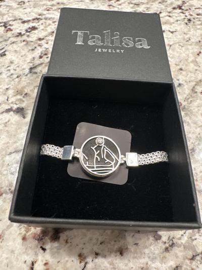 Treasured Spot Map Silhouette Bracelet with Braided Chain [Sterling Silver]