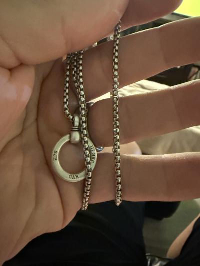 Ewigkeitskreis Herrenkette mit Gravur – Sterlingsilber