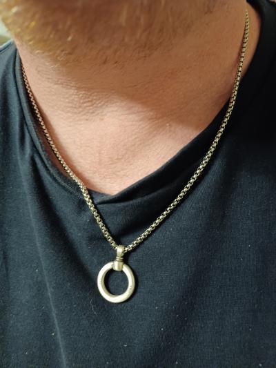 Eternity Cirkel Gegraveerde Ketting voor Heren - Sterling Zilver