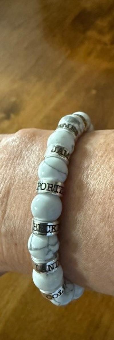 Howlite Women Name Bracelet [Sterling Silver]