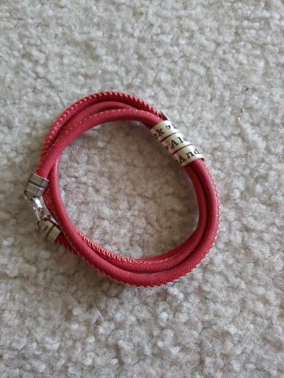Familienkreis Armband mit Gravur für Damen - 750er vergoldet [Beiges Wildleder]