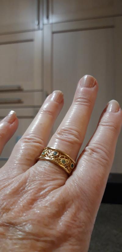 Anillo de Piedras de Nacimiento Raíces Familiares [Plata de ley]