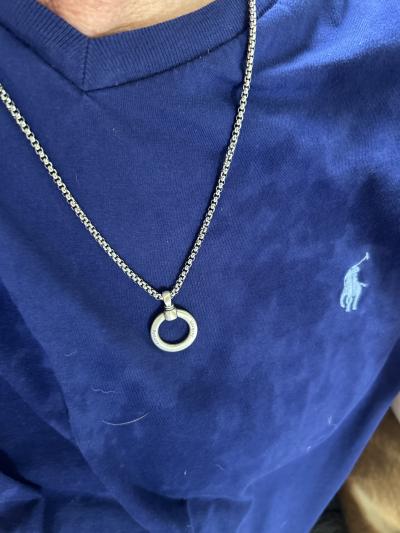 Ewigkeitskreis Herrenkette mit Gravur – Sterlingsilber