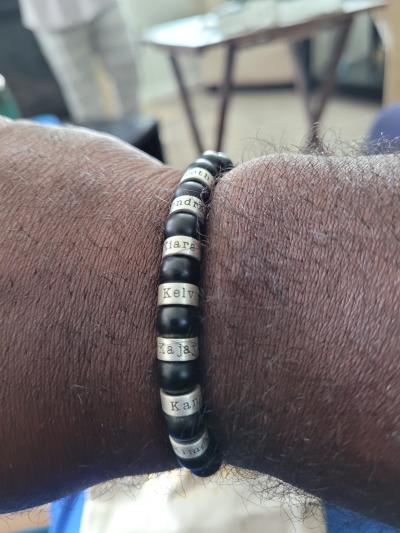 Serene Black Onyx Men Name Bracelet