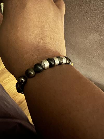 Green Tiger Eye Men Name Bracelet