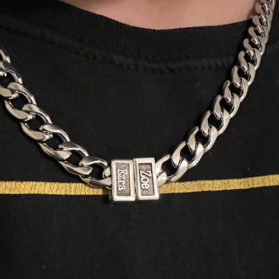 Cuban Link Chain With Names - 5mm [Sterling Silver]