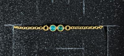 Talisa Stars Birthstone Bracelet With Diamond Heart [18K Gold Vermeil]