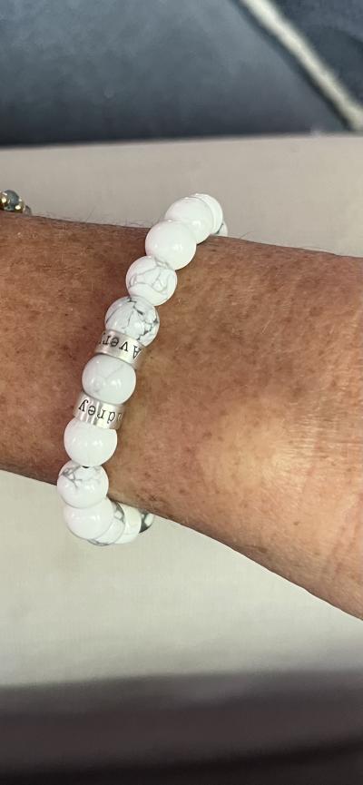 Howlite Women Name Bracelet [Sterling Silver]