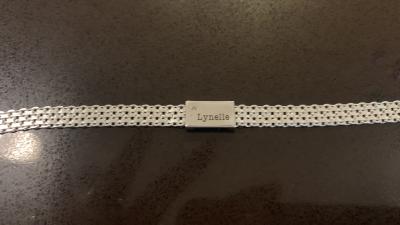 Milanaise Armband mit Gravur und Diamanten [Sterlingsilber]