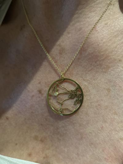 Beliebter Ort Kette mit Kartenanhänger [750er Gold Vermeil]