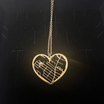 Precious Spot Map Necklace [Sterling Silver]