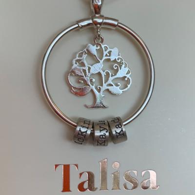 Collier Famille Éternelle avec Noms [Argent 925]