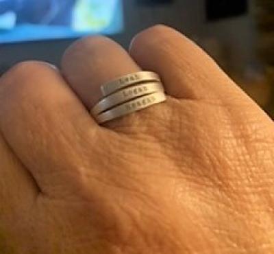 Bague Cygne - 2 Prénoms [Plaqué Or Rose 18ct]