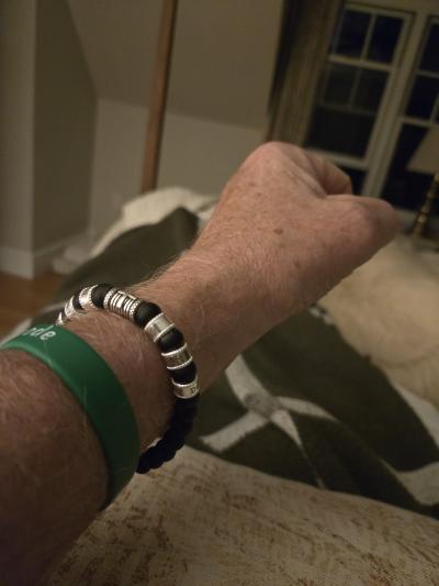 Bracelet Prénom Onyx Noir Serein pour Homme