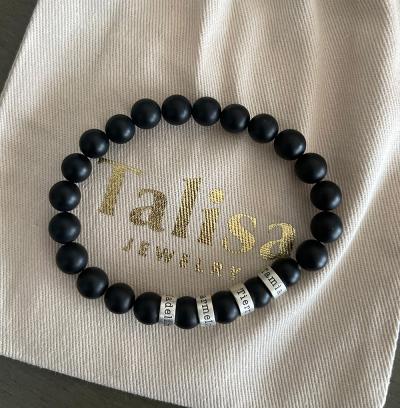 Serene Black Onyx Men Name Bracelet