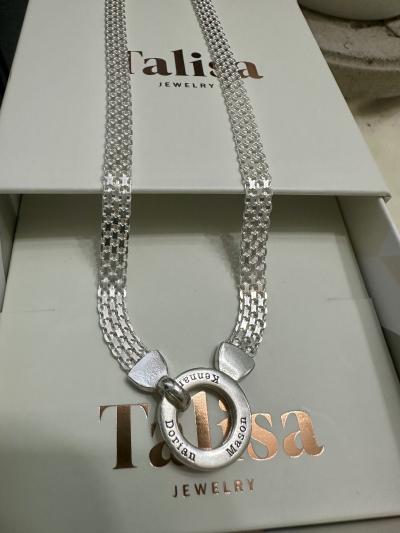 Collar Milanés Círculo Familiar con Nombre [Bañado en Oro de 18K]