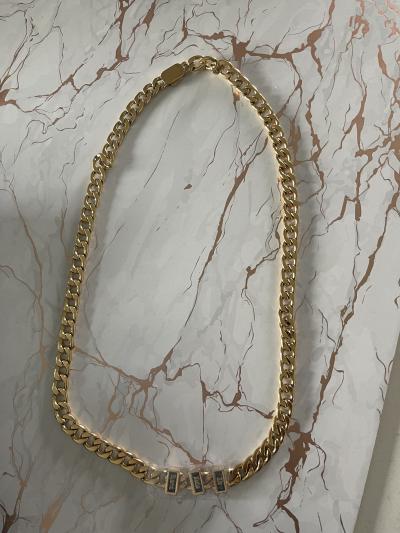 Cross Cuban Link Chain With Names - 5mm [18K Gold Vermeil]