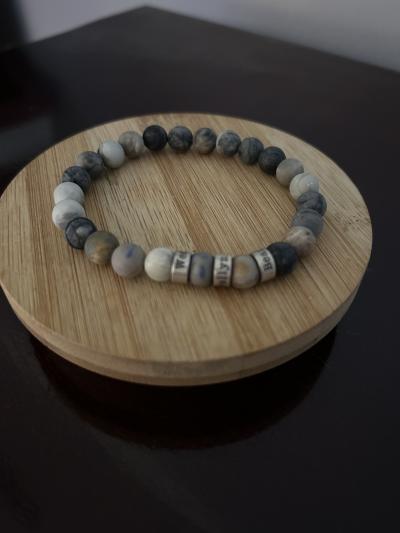 Picasso Jasper Men Name Bracelet [Sterling Silver]