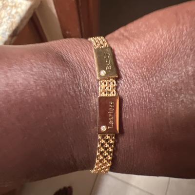Milanaise Armband mit Gravur und Diamanten [Sterlingsilber]