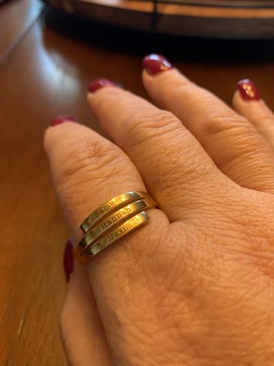 Bague Cygne - 2 Prénoms [Plaqué Or Rose 18ct]