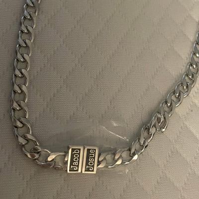 Cuban Link Chain With Names - 5mm [Sterling Silver]