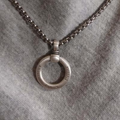 Ewigkeitskreis Herrenkette mit Gravur – Sterlingsilber