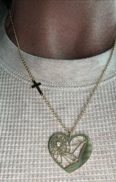Beliebter Ort Kette mit Kartenanhänger [750er Gold Vermeil]