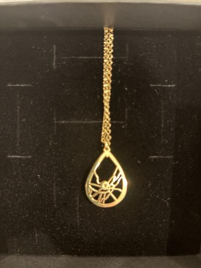 Beliebter Ort Kette mit Kartenanhänger [750er Gold Vermeil]