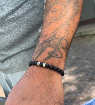 Serene Black Onyx Men Name Bracelet