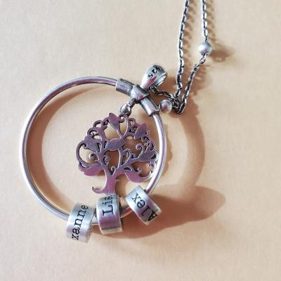 Family Tree Name Necklace [18K Rose Gold Plated]