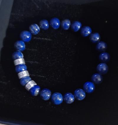 Bracelet Lapis Lazuli avec Prénoms pour Homme