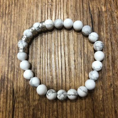 Bracciale da Donna con Nome in Howlite [Placcato Oro 18kt]