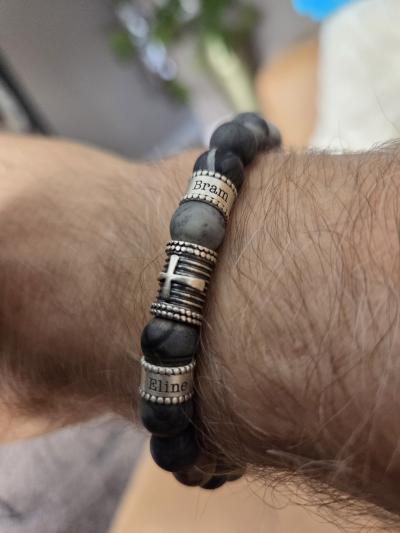Herrenarmband aus Picasso Jaspis mit Gravur