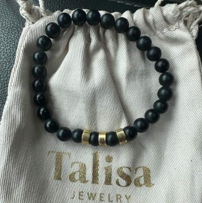 Serene Black Onyx Men Name Bracelet