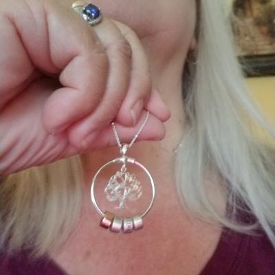 Familienkreis Diamantkette mit Namen [750er vergoldet]