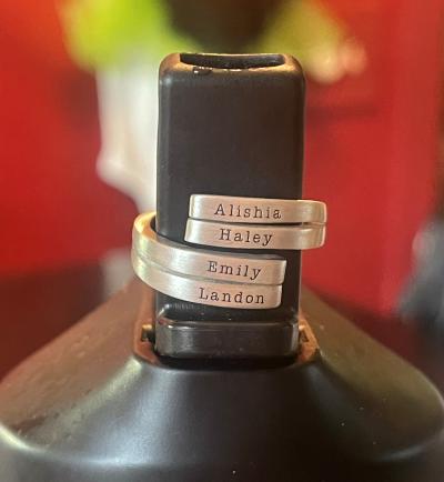 Bague Cygne - 2 Prénoms [Plaqué Or Rose 18ct]