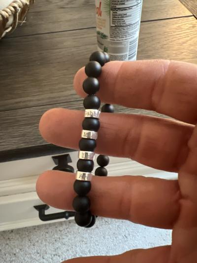 Serene Black Onyx Men Name Bracelet