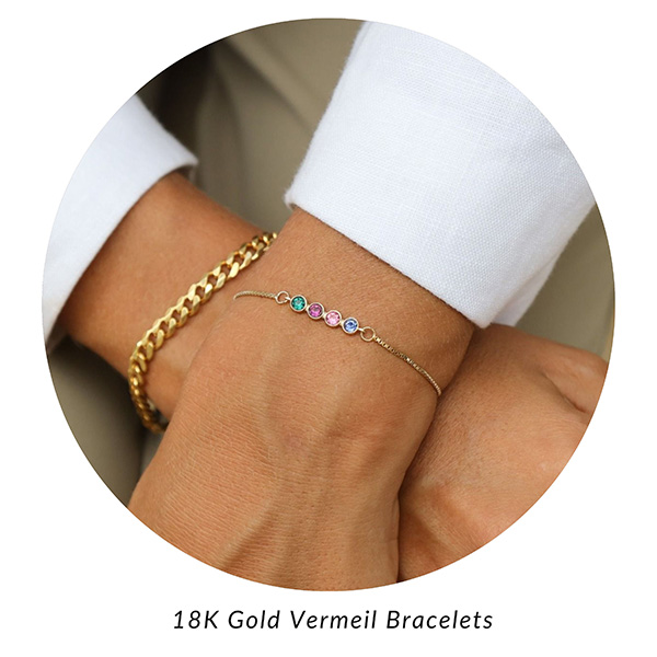 bracelets in 18k gold vermeil