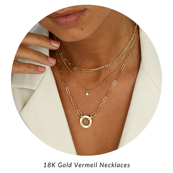 18k gold vermeil necklaces with engravings