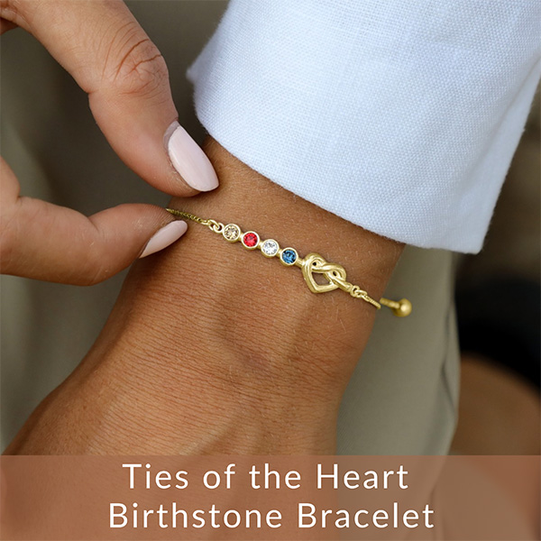 birthstone bracelet with heart