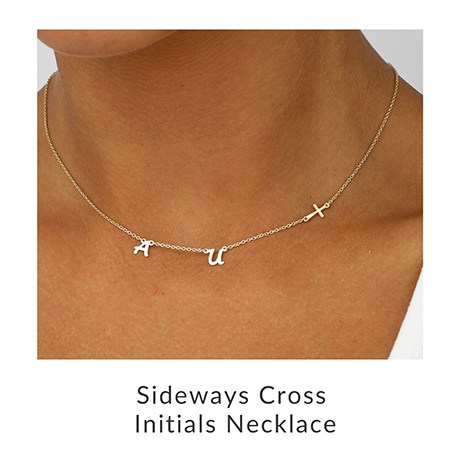 sideways cross women necklace
