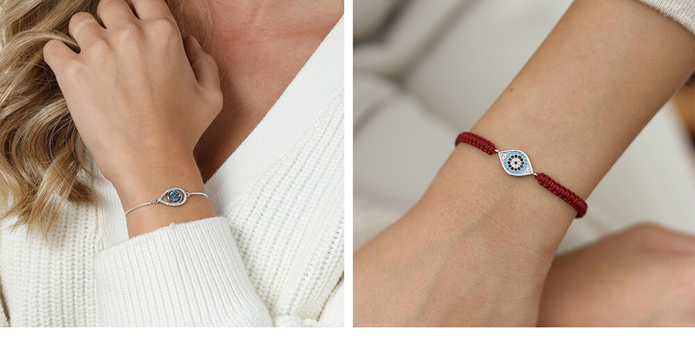 Evil Eye Bracelet for Women - Nazar Amulet (Silver) - Talisa