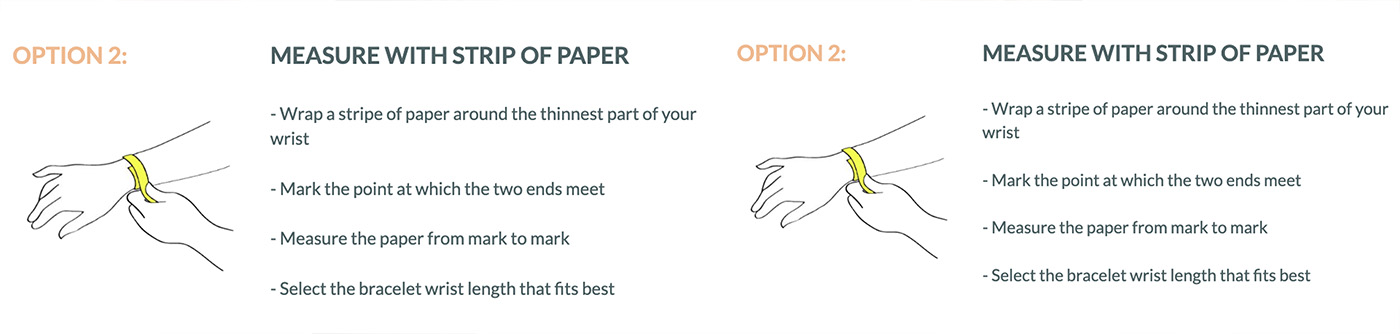 two options how to measure the wrist size