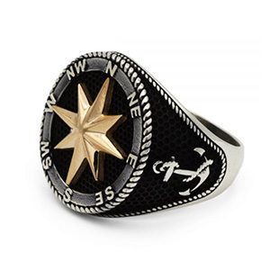 signet ring for men with compass