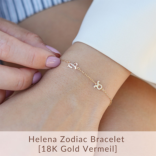 bracelet in gold with zodiac sign