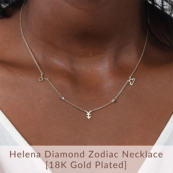 zodiac necklace with diamond