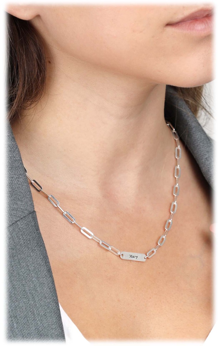 Melissa Paperclip Name Necklace [Sterling Silver]