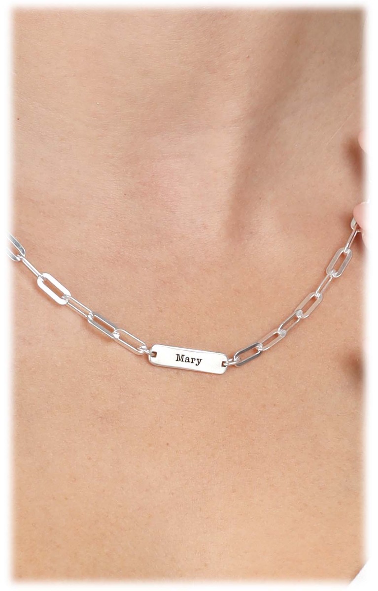 Melissa Paperclip Name Necklace [Sterling Silver]