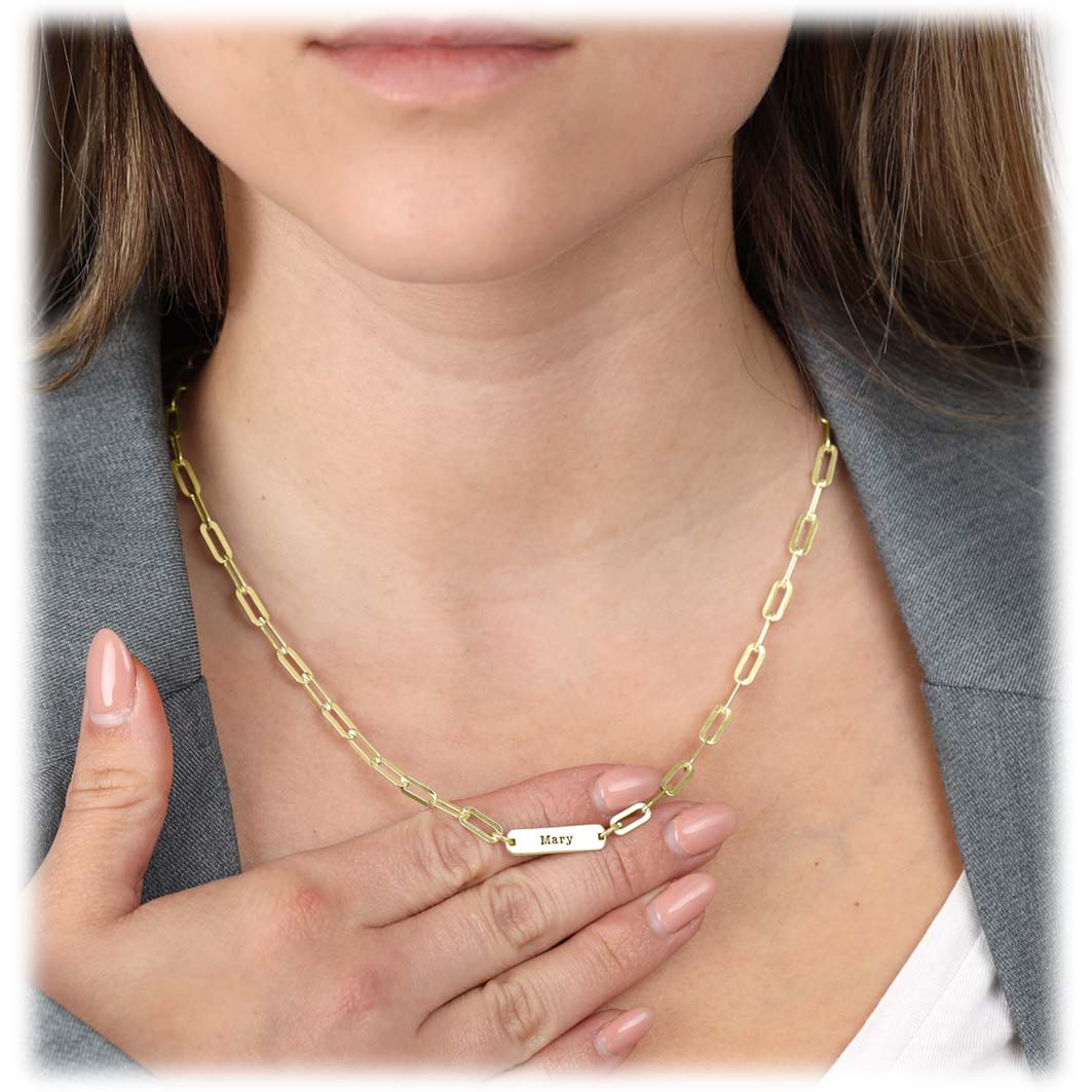 Melissa Paperclip Name Necklace [18K Gold Vermeil]